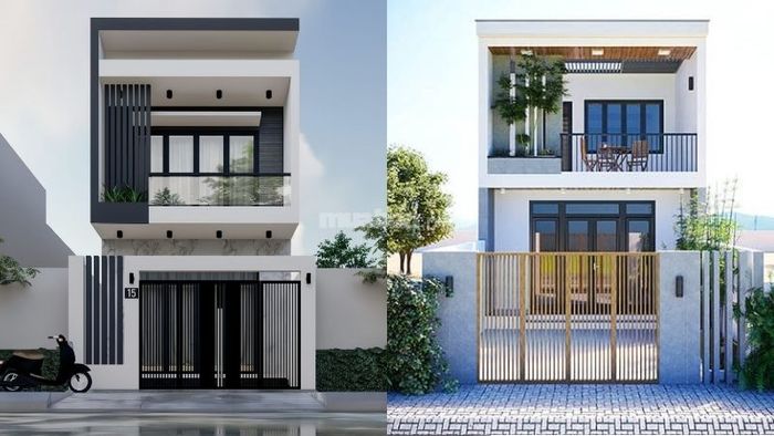 Mẫu nhà 1 trệt 1 lầu theo phong cách tối giản