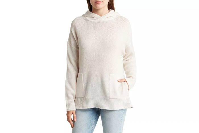 Nordstrom Rack 360 CASHMERE Kelly Wool & Cashmere Hooded Sweater