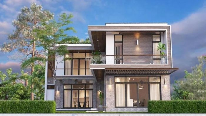 Mẫu nhà 1 trệt 1 lầu kiểu chữ L ấn tượng
