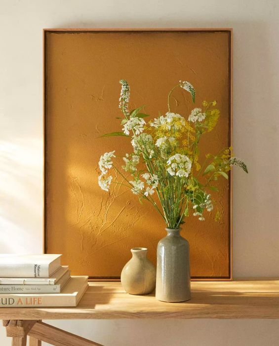 Zara Home ceramic vase with white flowers