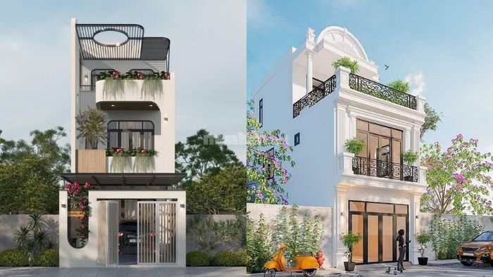 Mẫu nhà 1 trệt 1 lầu kiểu có tum hiện đại, tinh tế