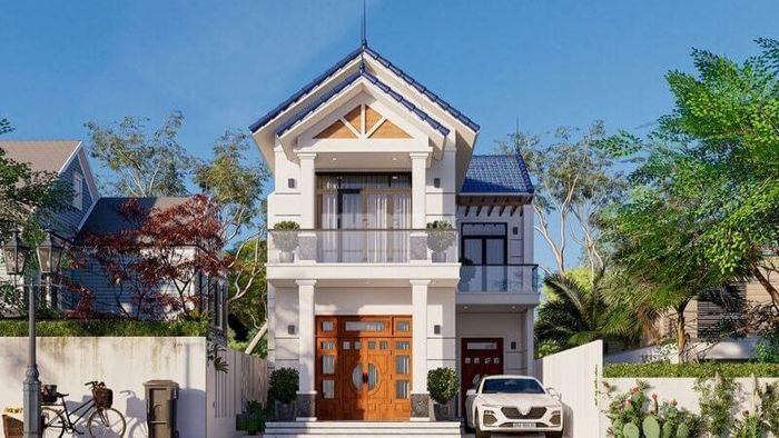 Mẫu nhà 1 trệt 1 lầu thích hợp cho không gian nông thôn