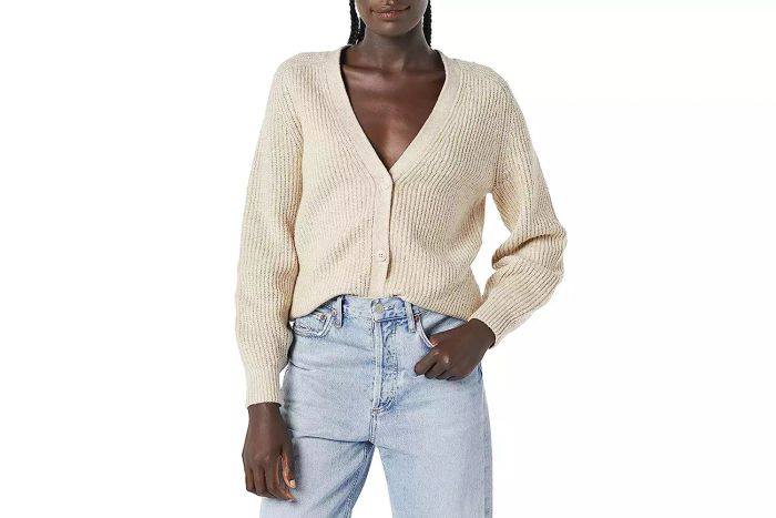 Amazon Essentials Women's Soft Touch Ribbed Blouson Cardigan
