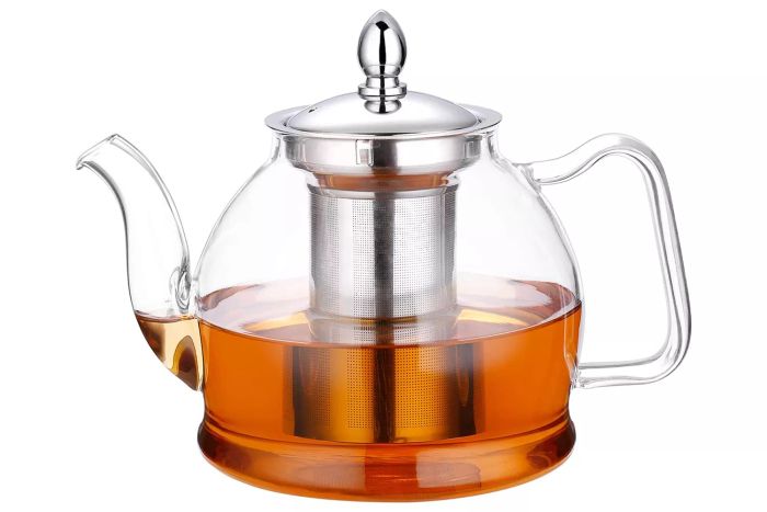 HIWARE 1000ml Glass Teapot with Removable Infuser, for a perfect tea experience