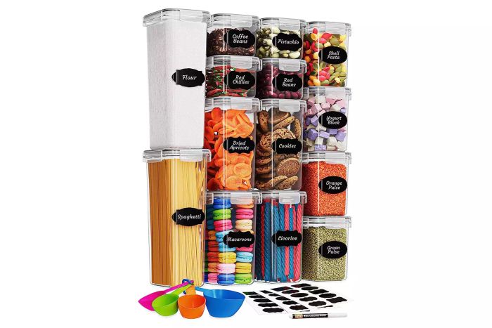 Amazon Airtight Food Storage Containers with Lids 14 PC - Plastic Kitchen Storage Containers for Pantry Organization and Storage - Cereal, Rice, Pasta, Flour, and Sugar Containers