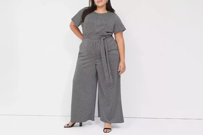 Black Friday Lane Bryant Lena Lurex Wide Leg Jumpsuit