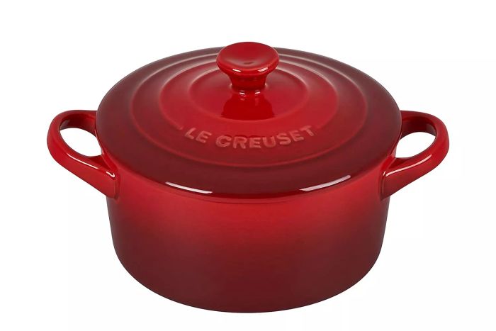 Amazon PD Le Creuset Stoneware Mini Round Cocotte 8 oz in Cerise