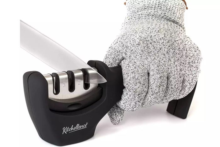 Kitchellence Knife Sharpener with Glove