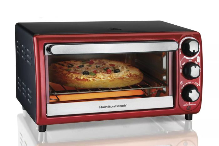 Walmart Hamilton Beach Toaster Oven, Red with Gray Accents, 31146