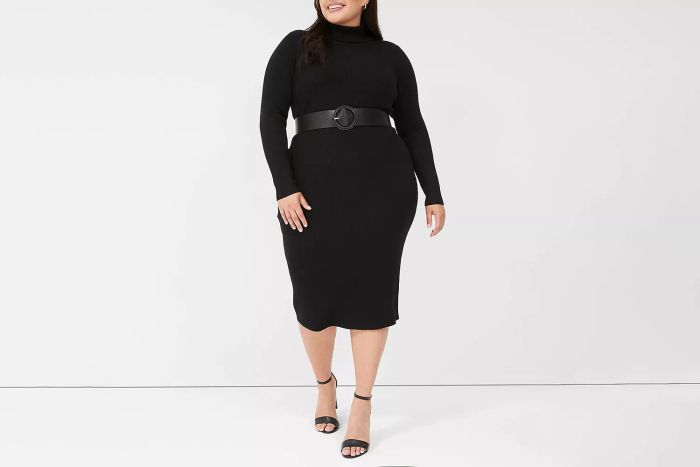 Black Friday Lane Bryant Turtleneck Ribbed Sweater Dress