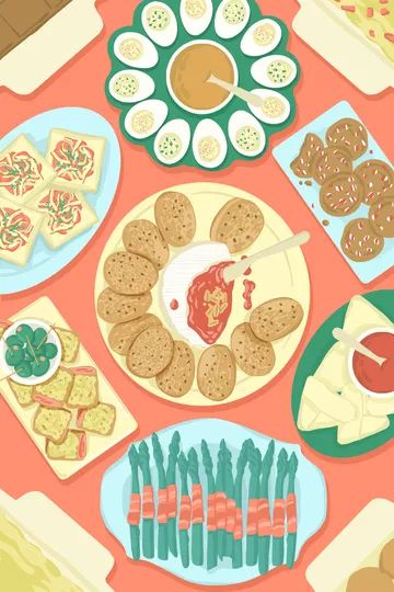 Get ready for the holiday spotlight with cheese, crackers, and deviled eggs