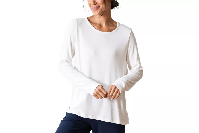 Cozy Earth Rib-Knit Long Sleeve Lounge Top