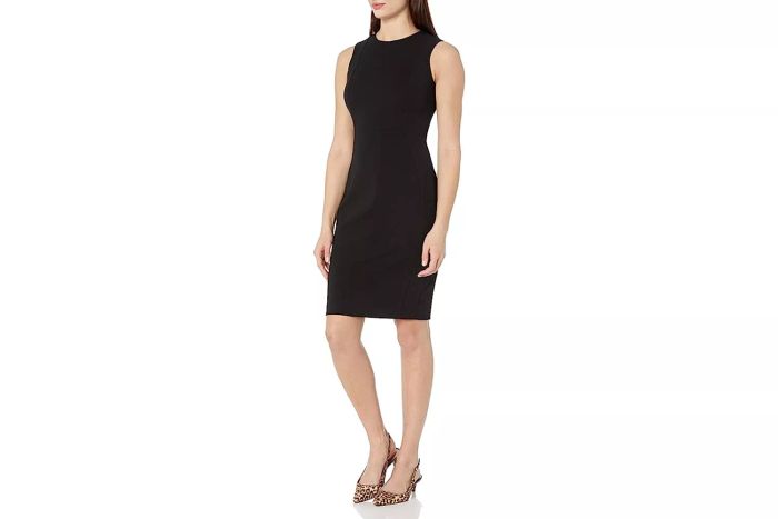 Amazon Calvin Klein Women's Sleeveless Scuba Sheath Dress
