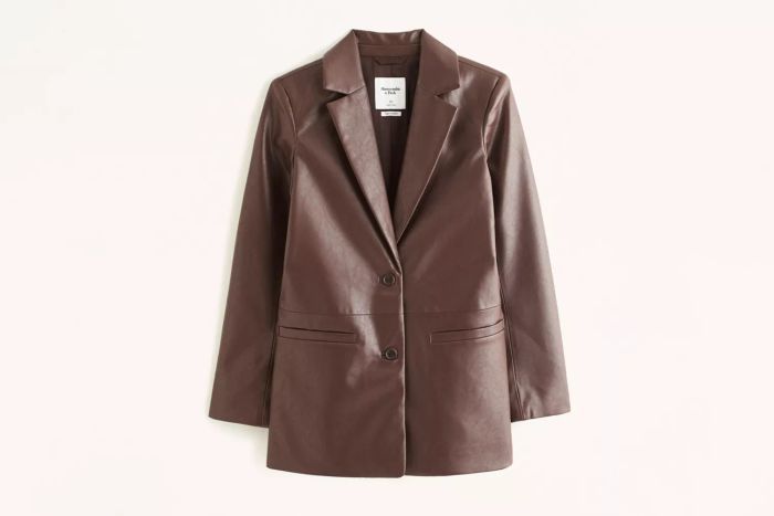 Abercrombie & Fitch Vegan Leather Blazer