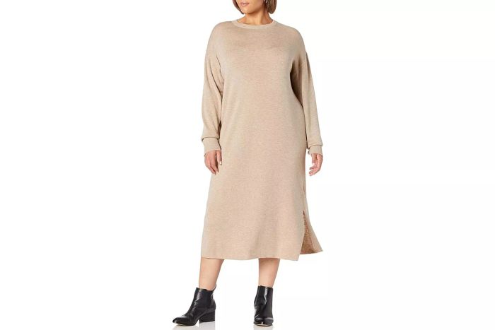 Amazon The Drop Women's Suki Rib Midi V-Back Dress