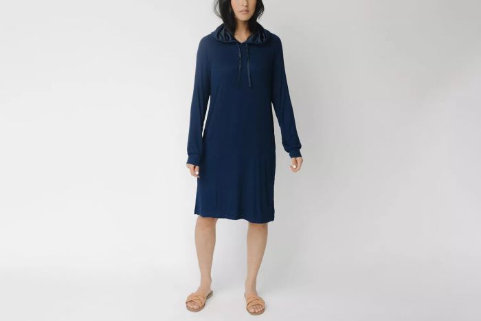 Cozy Earth Rib-Knit Hoodie Dress