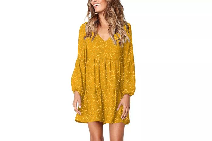 Amazon Amoretu Women Summer Tunic Dress V Neck Casual Loose Flowy Swing Shift Dresses