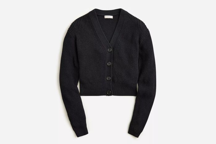 J.Crew Cotton-blend cropped V-neck cardigan sweater