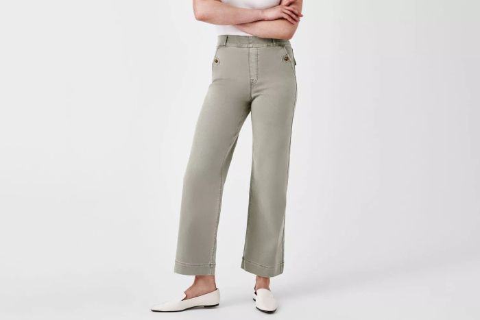 Spanx Stretch Twill Cropped Wide Leg Pant