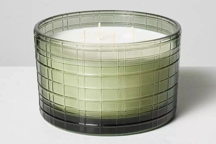 Black Friday Target Hearth & Hand with Magnolia Textured Glass Cypress & Pine 4-Wick Jar Christmas Candle