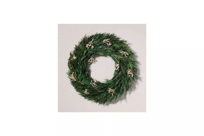 Magnolia Hearth & Hand Grass Leaf Snowberry Wreath