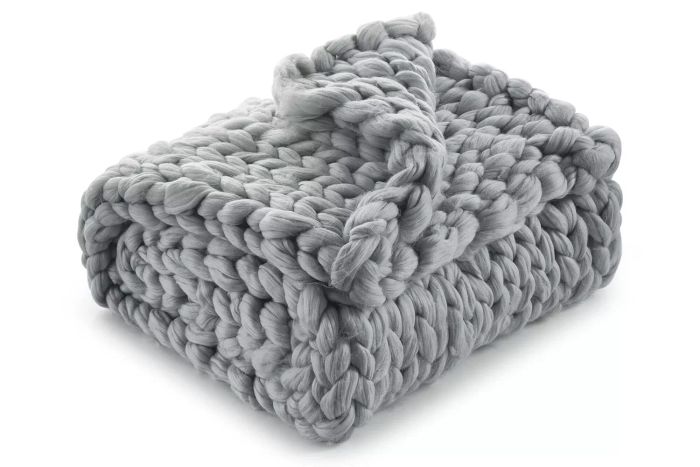 HomeDepot Berenice 40 in. x 60 in. Light Grey Throw Blanket Cozy 100% Polyester