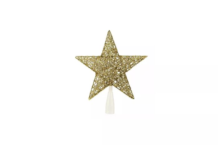 Northlight 10-Inch LED Gold Glittered Star Christmas Tree Topper