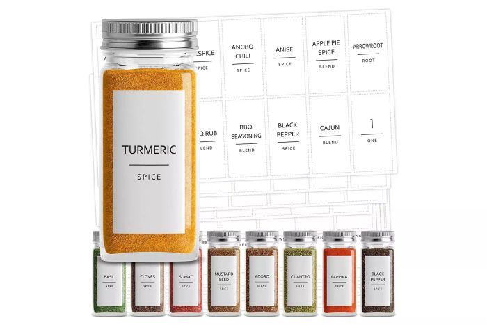 Amazon Talented Kitchen 140 Minimalist Spice Jar Labels