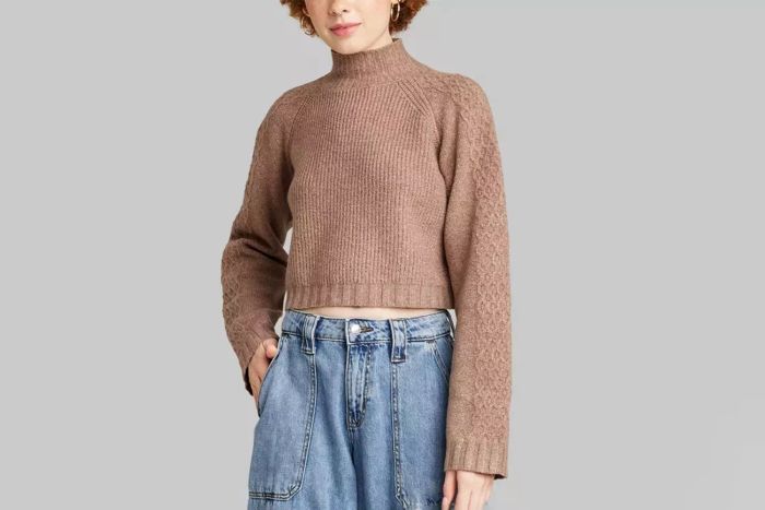 Target Wild Fable Women's Mock Turtleneck Boxy Pullover Sweater