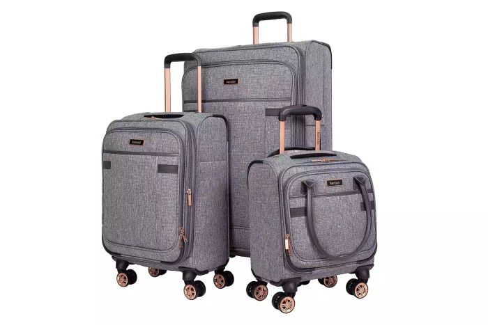 Amazon Kensie Women's Hudson Softside Spinner Luggage, Heather