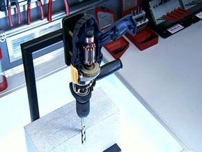 Drilling through hardened steel.