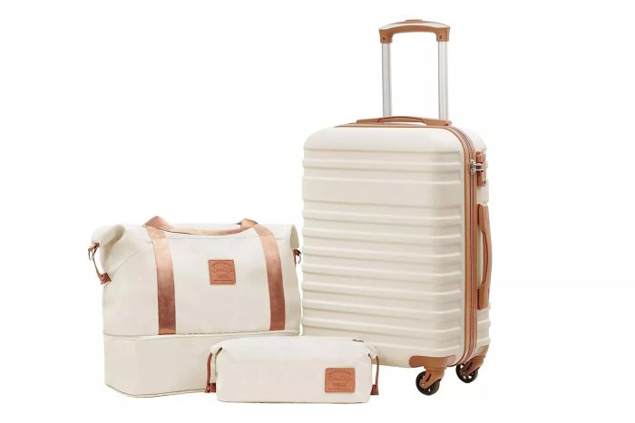 Amazon Coolife Three-Piece Carry-On Hardside Luggage Set 