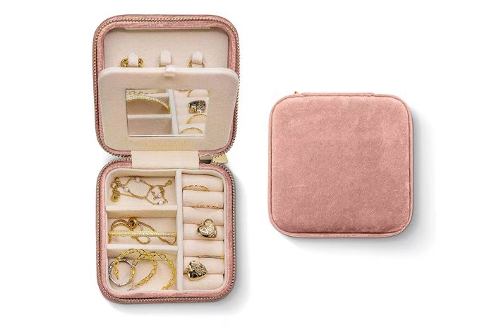 Benevolence Plush Velvet Jewelry Box for Travel Organization