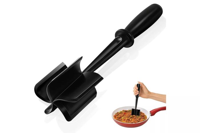 Jinligogo Meat Chopper, Hamburger Chopper Tool, Professional Heat-Resistant Nylon, Masher & Smasher for Meat, Potato, Ground Beef & Turkey, Non-Stick Mix Chopper for Kitchen Use
