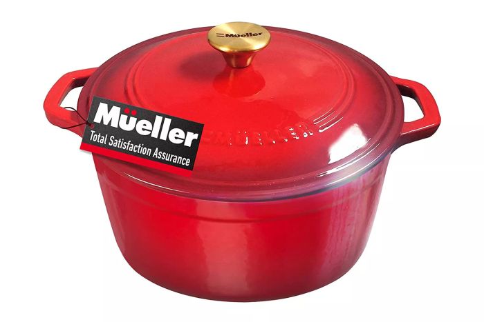 Mueller DuraCast 6 Quart Enameled Cast Iron Dutch Oven Pot with Lid