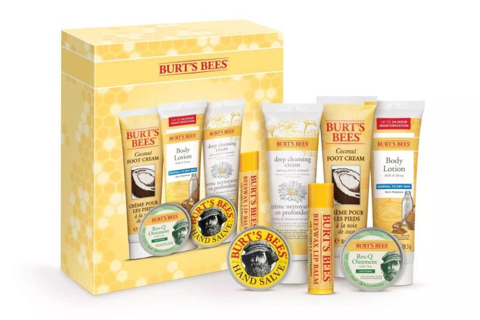 Amazon Burt's Bees Christmas Gifts, 6 Stocking Stuffer Products, Timeless Minis Kit - Original Beeswax Lip Balm, Coconut Foot Cream, Milk Honey Body Lotion, Deep Cleansing Cream, Res-Q Ointment & Hand Salve