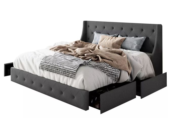 Red Barrel Studio Brij Upholstered Wingback Storage Bed from Wayfair