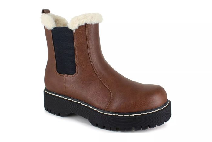 Walmart PORTLAND by Portland Boot Company Women's Faux Fur Trim Chelsea Boot