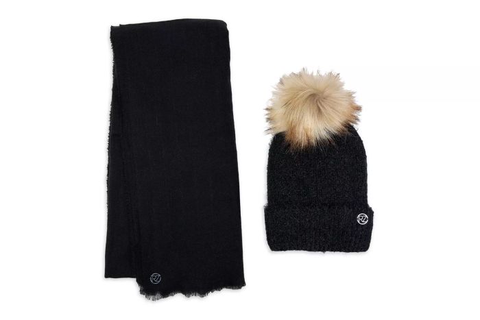 Walmart Rachel Zoe Brand Women's Fuzzy Rib Knit Scarf and Beanie Style Hat 2 Piece Set
