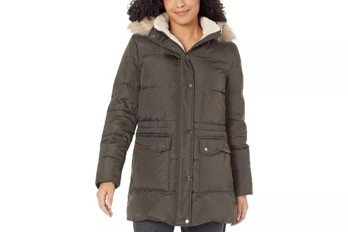 Amazon Lauren Ralph Lauren Down Coat with Chest Zip and Patch Pocket