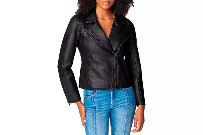Amazon BLANKNYC Semi Fitted Vegan Leather Motorcycle Jacket