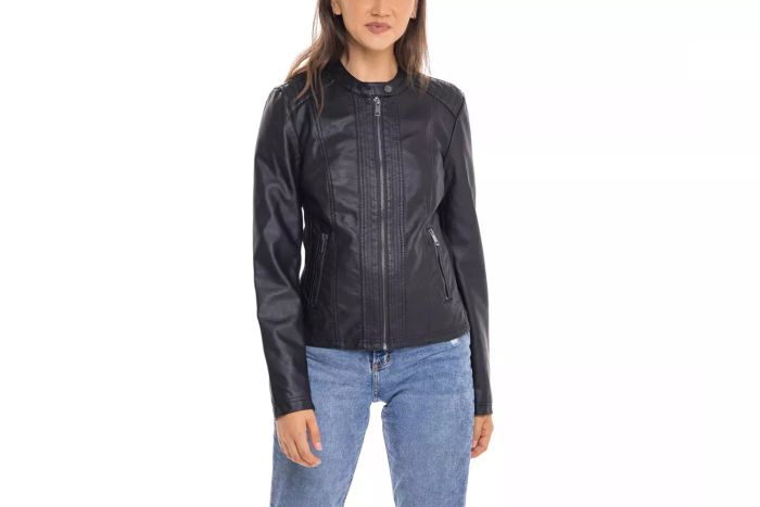 Target Women's Faux Leather Scuba Moto Biker Jacket - S.E.B. By SEBBY