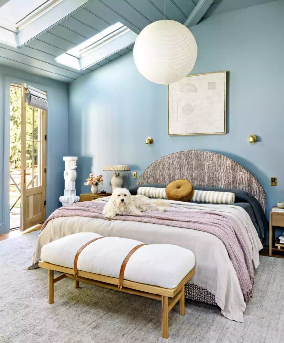 Blue & Dusty Rose Bedroom