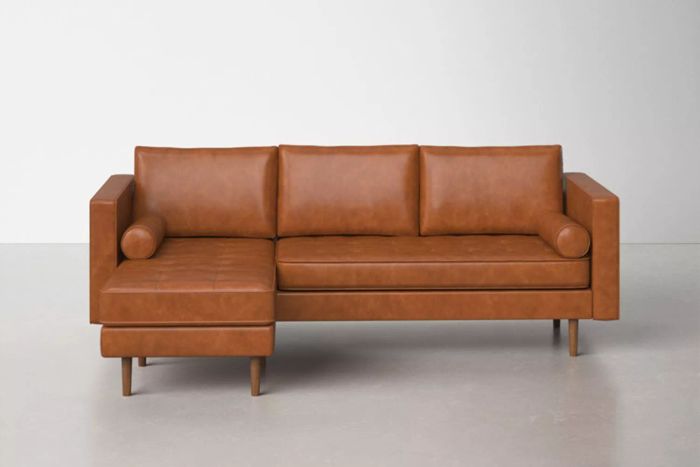 Wayfair AllModern Geo 2 Piece Vegan Leather Sectional