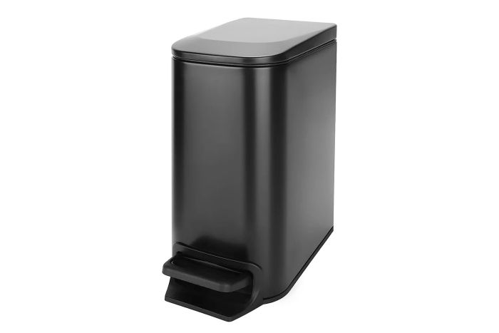 Amazon offers the Cesun Small Bathroom Trash Can with Lid, Soft Close, Step Pedal, 6 Liter / 1.6 Gallon Stainless Steel Bin with Removable Inner Bucket