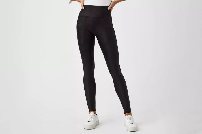 Spanx Faux-Leather Fleece-Lined Leggings