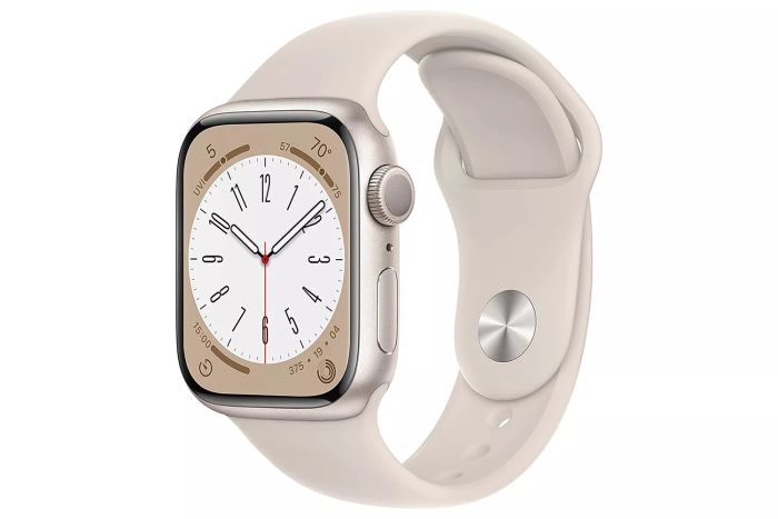 Amazon Apple Watch Series 8 [GPS 41mm] Smart Watch with Starlight Aluminum Case and Starlight Sport Band