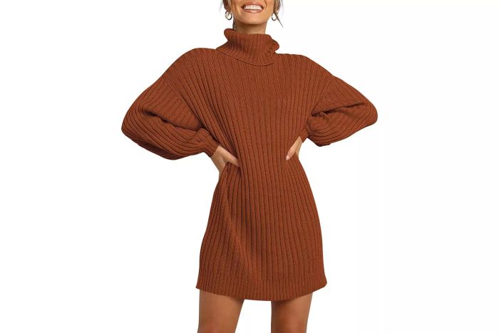 October Amazon Prime Day ANRABESS Cozy Oversized Turtleneck Sweater Dress