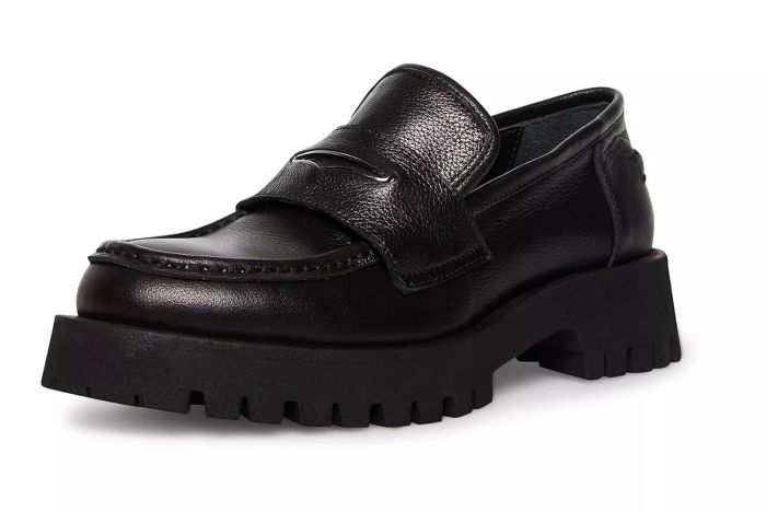 Amazon Steve Madden Lawrence Round Toe Slip-On Leather Loafers in Black Leather