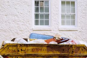 mattress in the trash bin